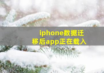 iphone数据迁移后app正在载入