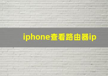 iphone查看路由器ip