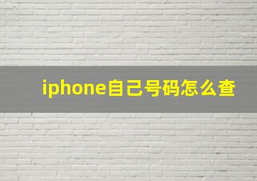 iphone自己号码怎么查