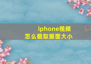 iphone视频怎么截取画面大小