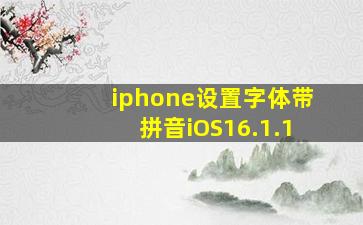 iphone设置字体带拼音iOS16.1.1