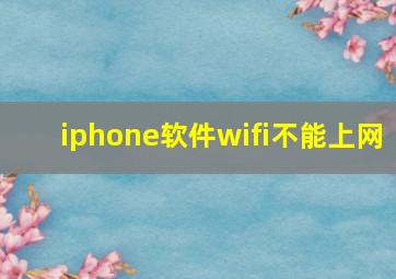 iphone软件wifi不能上网