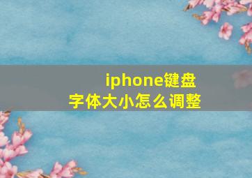 iphone键盘字体大小怎么调整