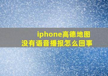 iphone高德地图没有语音播报怎么回事