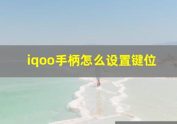 iqoo手柄怎么设置键位