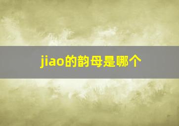 jiao的韵母是哪个