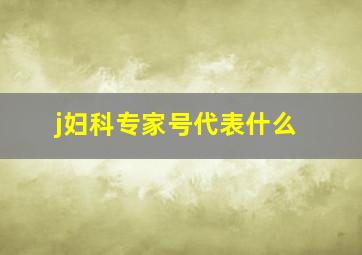 j妇科专家号代表什么