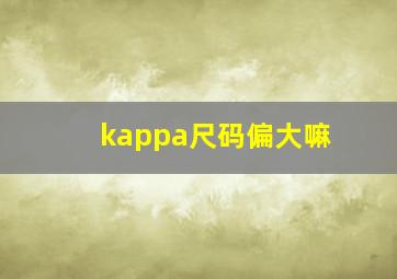 kappa尺码偏大嘛