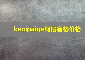 kenipaige柯尼塞格价格