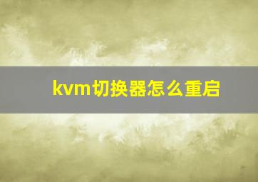 kvm切换器怎么重启