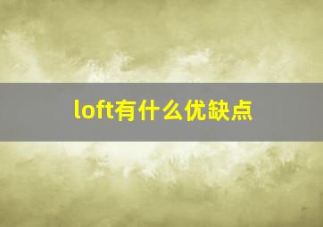 loft有什么优缺点