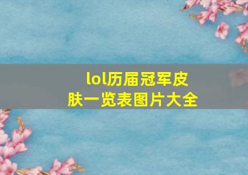 lol历届冠军皮肤一览表图片大全