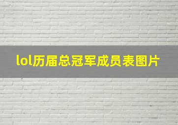 lol历届总冠军成员表图片