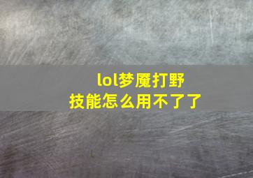 lol梦魇打野技能怎么用不了了