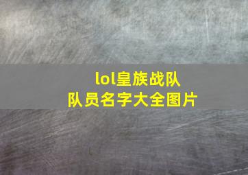 lol皇族战队队员名字大全图片