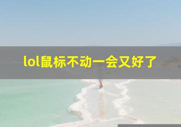 lol鼠标不动一会又好了