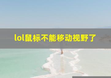 lol鼠标不能移动视野了