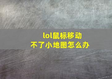 lol鼠标移动不了小地图怎么办