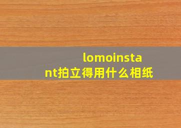 lomoinstant拍立得用什么相纸