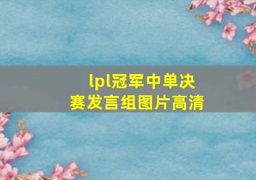 lpl冠军中单决赛发言组图片高清