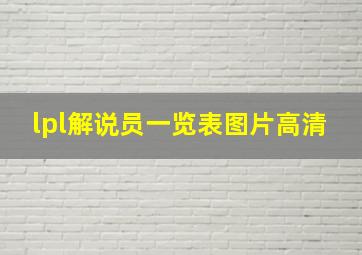 lpl解说员一览表图片高清