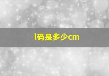 l码是多少cm