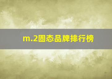 m.2固态品牌排行榜