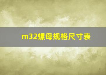 m32螺母规格尺寸表