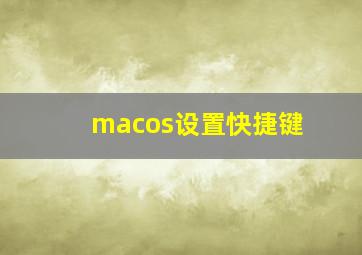 macos设置快捷键