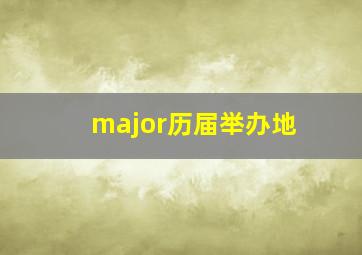 major历届举办地