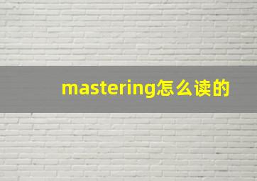 mastering怎么读的