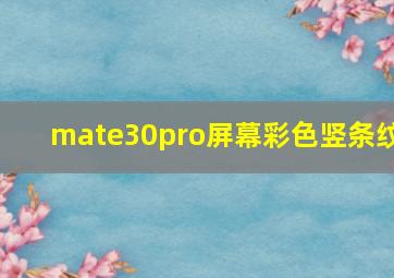 mate30pro屏幕彩色竖条纹