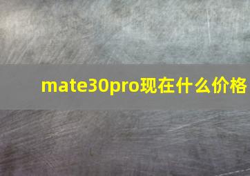 mate30pro现在什么价格