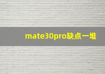 mate30pro缺点一堆