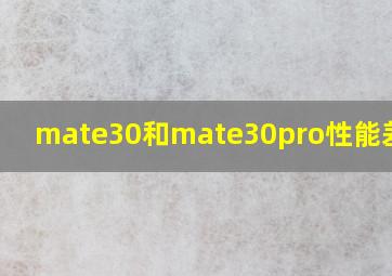 mate30和mate30pro性能差多少