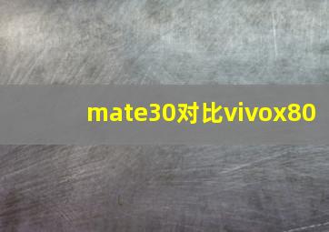 mate30对比vivox80