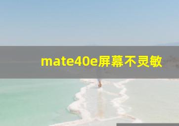 mate40e屏幕不灵敏