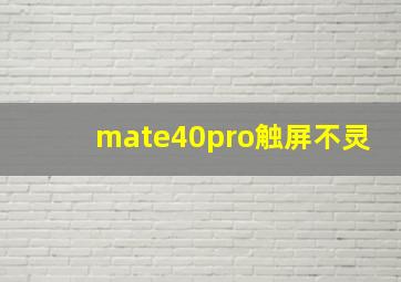 mate40pro触屏不灵