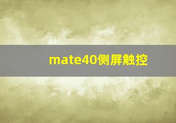 mate40侧屏触控