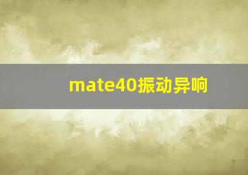 mate40振动异响