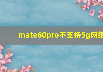 mate60pro不支持5g网络