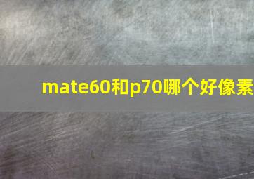 mate60和p70哪个好像素