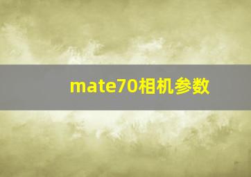 mate70相机参数