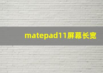 matepad11屏幕长宽