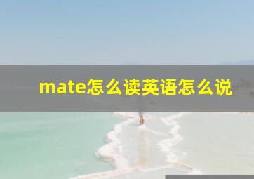 mate怎么读英语怎么说