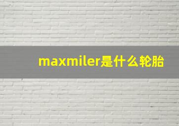 maxmiler是什么轮胎