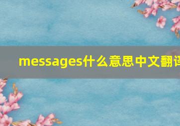 messages什么意思中文翻译