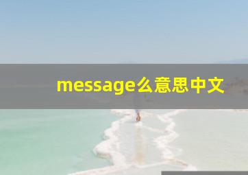 message么意思中文