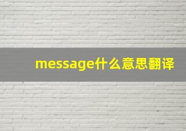 message什么意思翻译