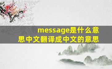 message是什么意思中文翻译成中文的意思